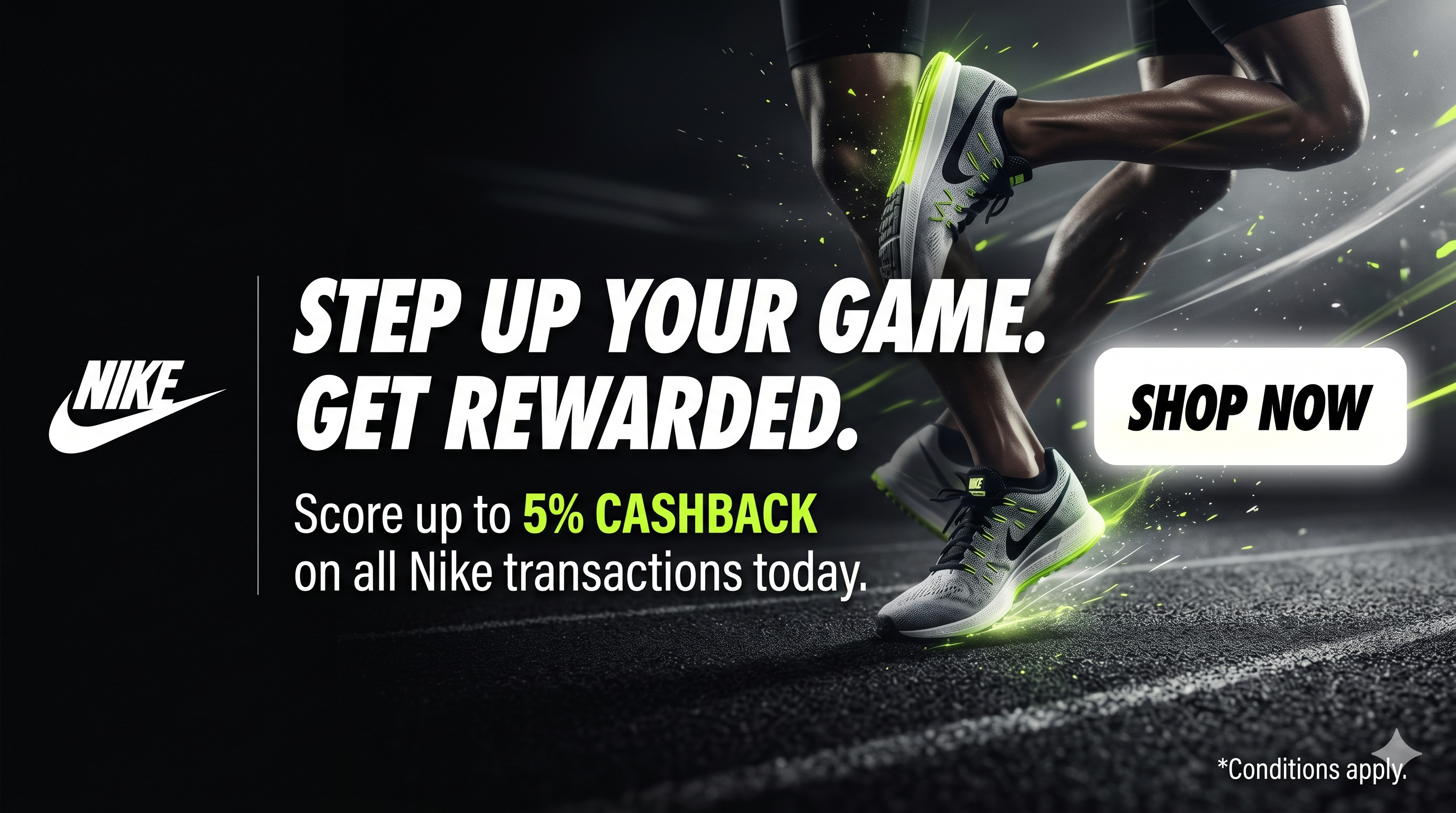 Nike cashback promotion banner